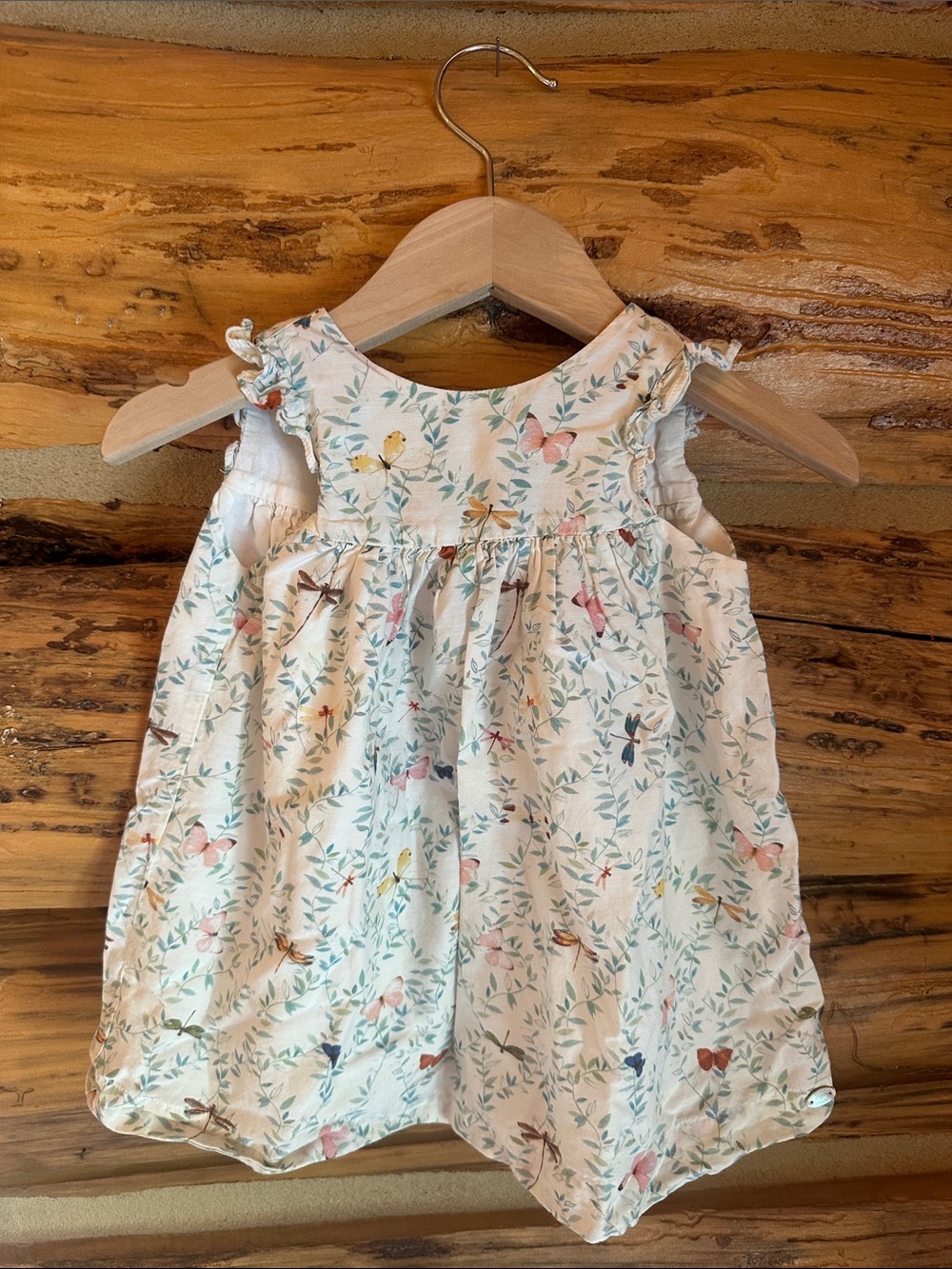 Tartine et Chocolat Cream Floral & Bird Print Sleeveless dress
